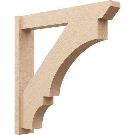 Ekena Millwork 6-in W x 36-in D x 36-in H Balboa Slat Rough Cedar Woodgrain TimberThane Outlooker, Primed Tan OUTUR060X36X36BOA24RCPR